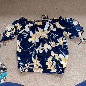 Floral off the shoulder blouse